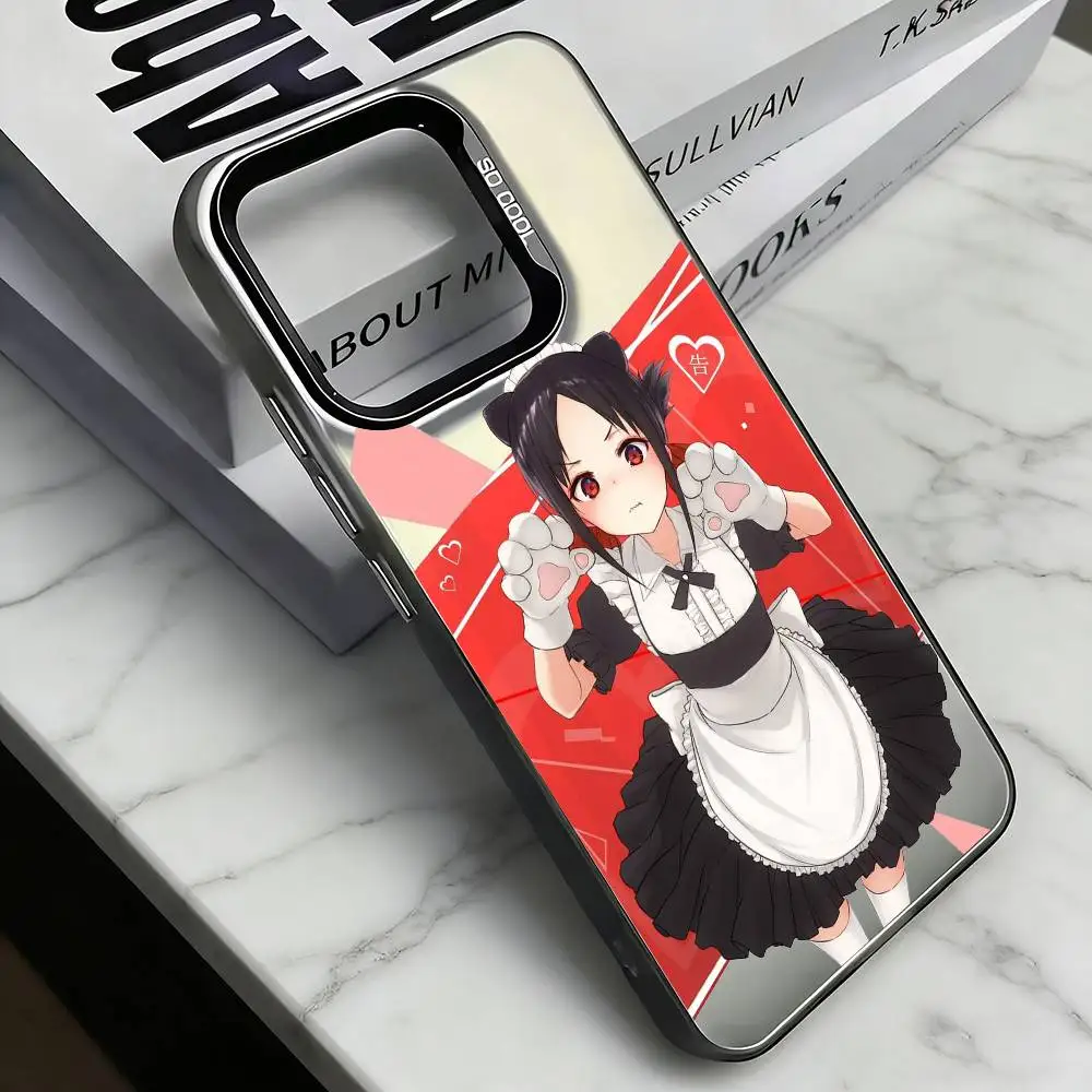 Фото Чехол для телефона Kaguya-sama Love is War-R для iPhone 17, 16, 15, 14, 13, 12, 11 Plus, Pro Max, XS, цветной серебристый чехол-фунда. №2