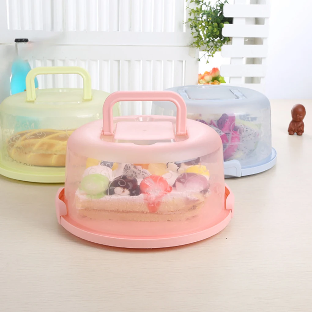 

Kitchen Round Cake Box Fresh-Keeping Box Refrigeratorfruit And Vegetable Dessertwith Lid With Handlecake Accessories