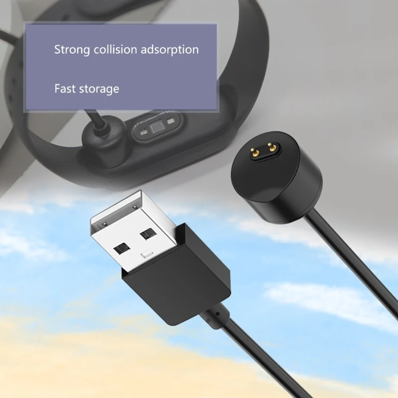 Магнитный зарядный USB-кабель для браслета MiBand 5 6 7 55 см