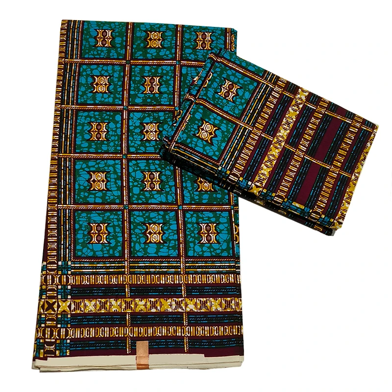 

African Wax Fabric 6 Yards Veritable Wax Nigerian Ankara Block Prints Batik Fabric Dutch Pagne 100% Cotton For Sewing TN0911