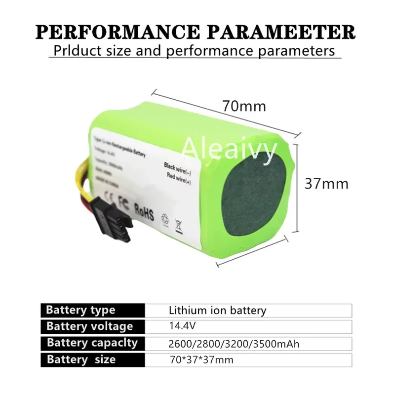 Фото Аккумулятор 14.4V 5200mAh для пылесосов Cecotec Conga 1290 1390 1490 1590, Genio Deluxe 370, Gutrend Echo 520 (замена) №4
