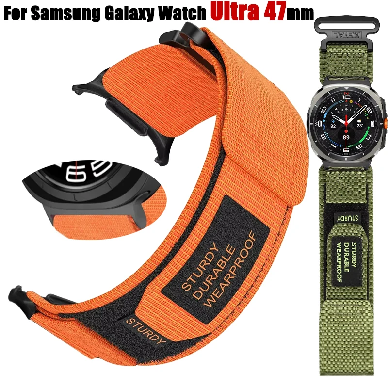 Нейлоновый ремешок с петлей для Samsung Galaxy Watch Ultra 47 мм тактический спортивный