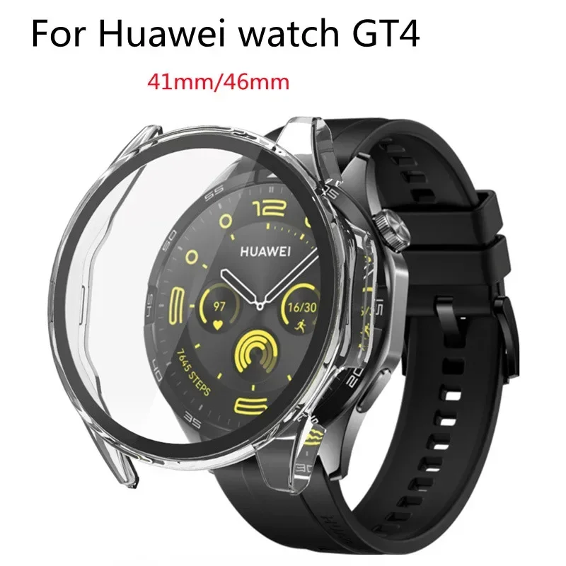 Стеклянный чехол для Huawei Watch GT 4 46 мм 41 жесткий корпус из поликарбоната с полным