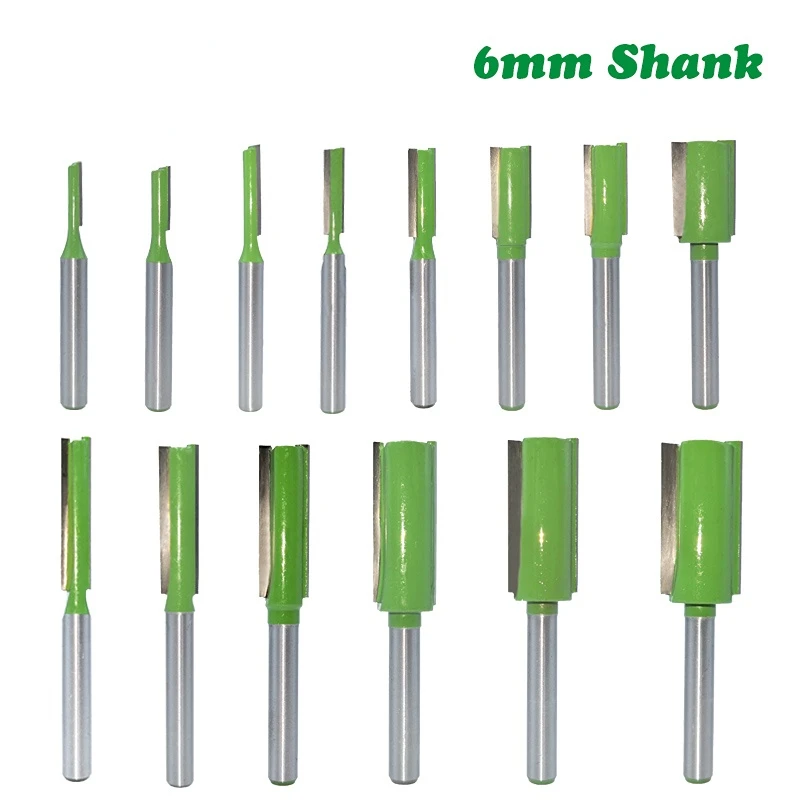 

1pc 6mm Shank Straight Bit Tungsten Carbide Single Double Flute Router Bit Wood Milling Cutter for Woodwork Tool