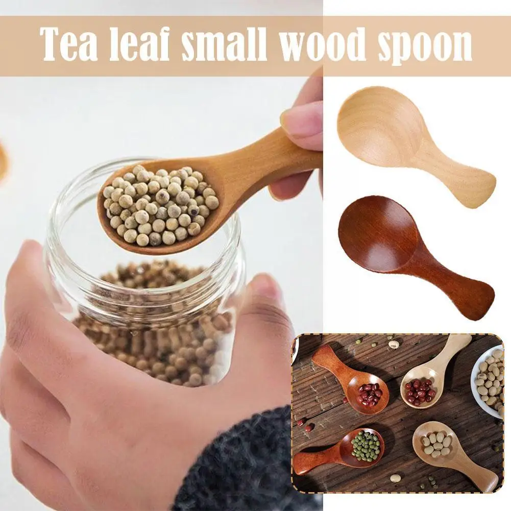 

1pc Mini Wooden Spoons Small Kitchen Spice Condiment Kitchen Spoon Scoop Kids Short Gadgets Wood Tea Handle Coffee Sugar Sp D3z3