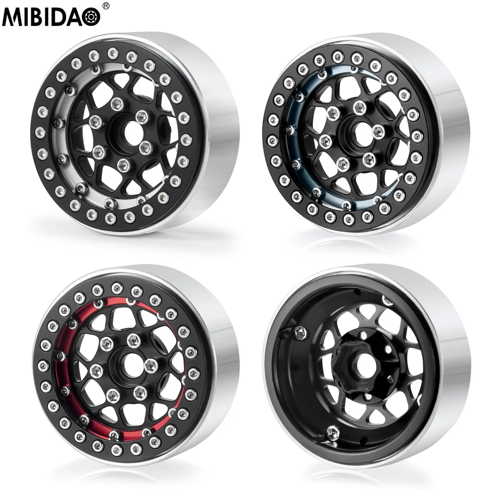 

MIBIDAO Aluminum 1.9" Beadlock Wheel Rim 25mm for 1/10 TRX4 D90 Axial SCX10 90046 AXI03007 Redcat Gen8 RC Crawler