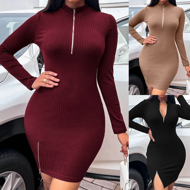 

Spring/Summer 2023 New Women's Street Style Sexy Split V-Neck Hip Wrap Dress