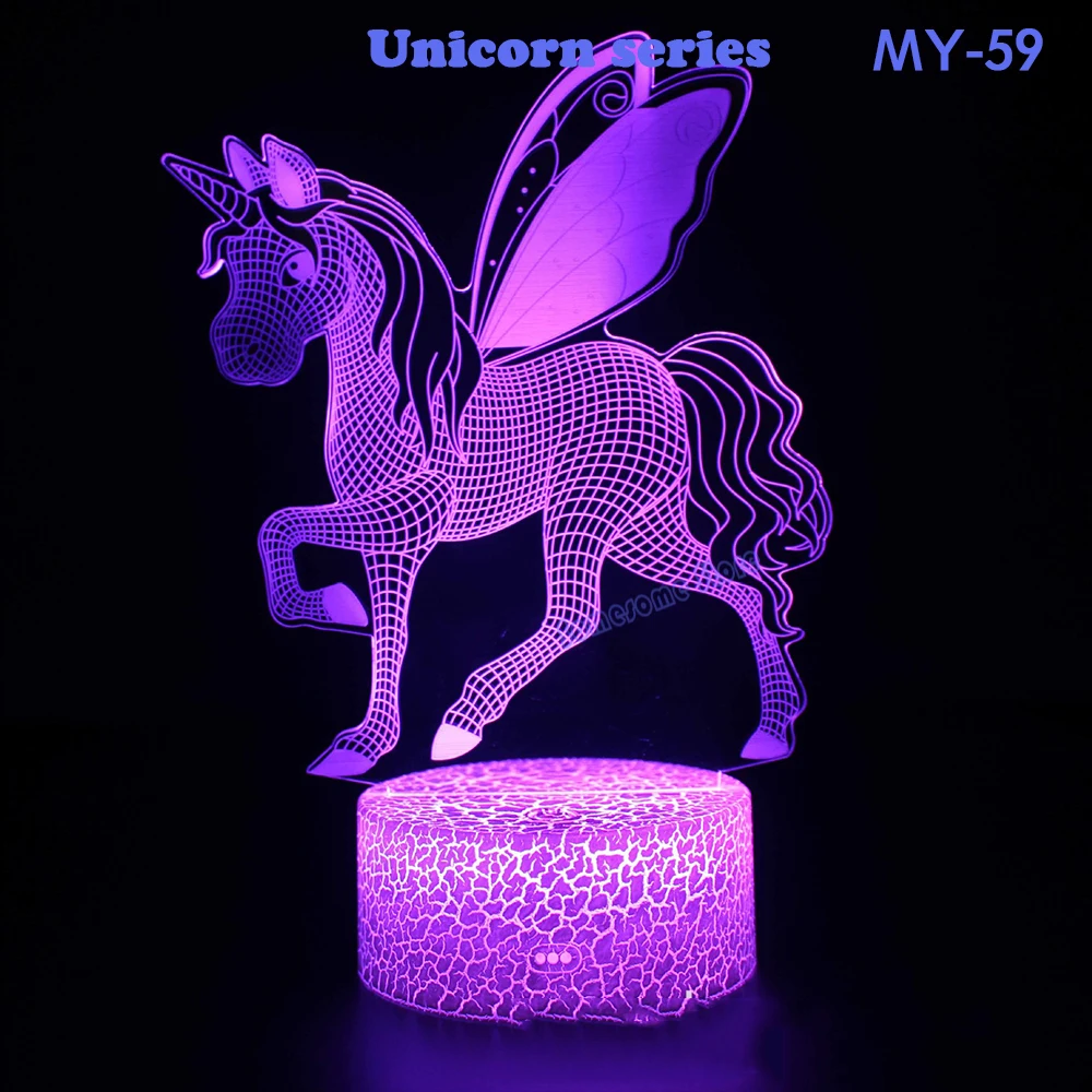 

Cute 3D Night Light Kids LED Unicorn Series Lamp Love USB Acrylic Glasses Table Nightlight for Children Gift Bedroom Room Decor1