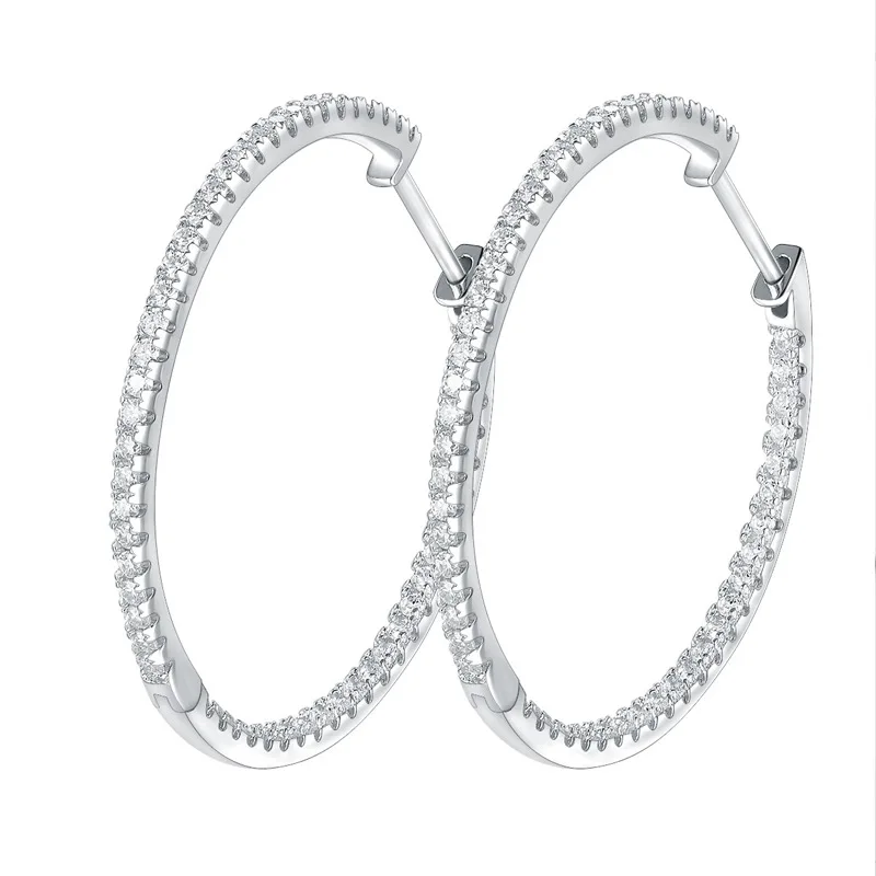 New S925 Sterling Silver Drop Earrings Women Moissanite Diamond Earrings Engagement Wedding Jewelry