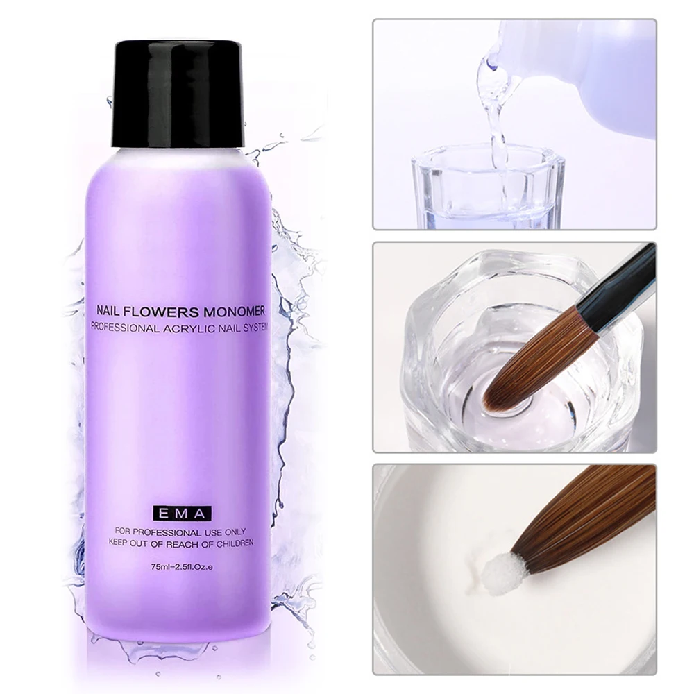 

Monomer Acrylic Nail Liquid 75ML/2.5 OZ. for Nail Extension Polish Crystal Nail Powder Style Solution for Manicuring Carving DE*