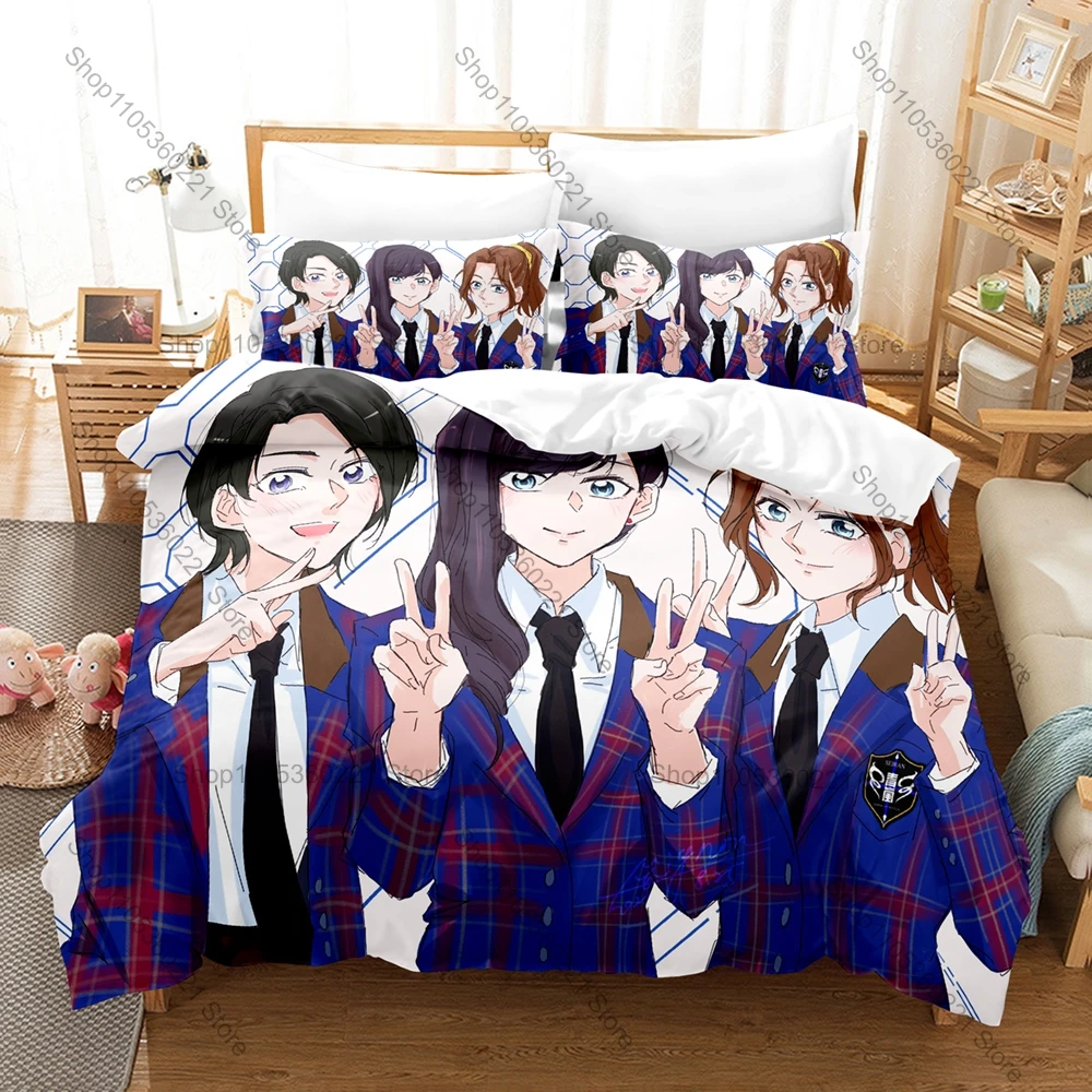 Фото Комплект постельного белья 3 в 1 Shoujo Kageki Revue Starlight, пододеяльник + две наволочки, изысканный принт в стиле манга, мягкая ткань, отличный подарок №2