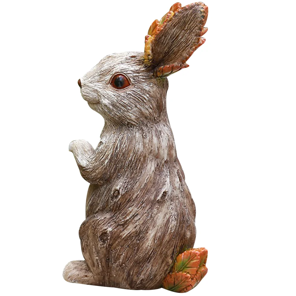 

Rabbit Bunny Statue Ornament Resin Figurine Garden Animal Sculpture Easter New Year Decor Figurines Decorations Lawn Outdoor
