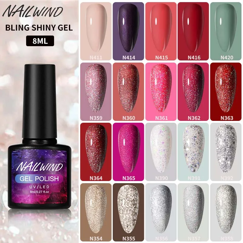 Гель NAILWIND полуперманентный лак гибридный Блестящий эмалевый гель верхнее