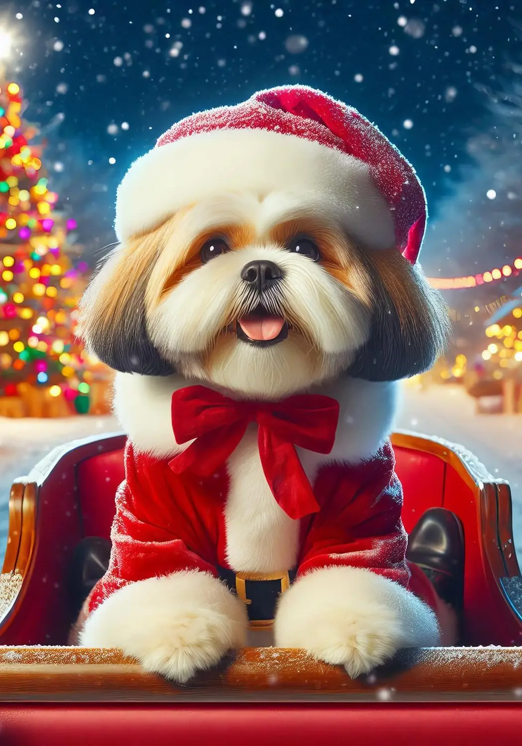 Lhasa Apso Cream - Рождественский садовый флаг Best of Breed DCR