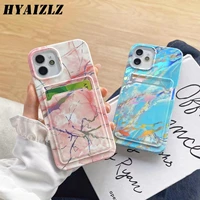 marble pattern card pocket phone case for iphone 13 12 11 promax xs xr 7 8 plus se2020 soft back cover slim shockproof coque