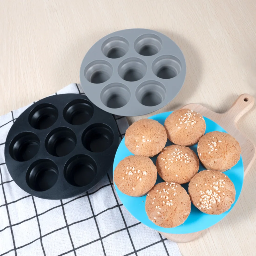 

7-hole Microwave Oven Baking Tray Silicone 7 Holes Airfryer Baking Pan For Pastry Air Fryer Food Grade Silicone Pot Cake Mold