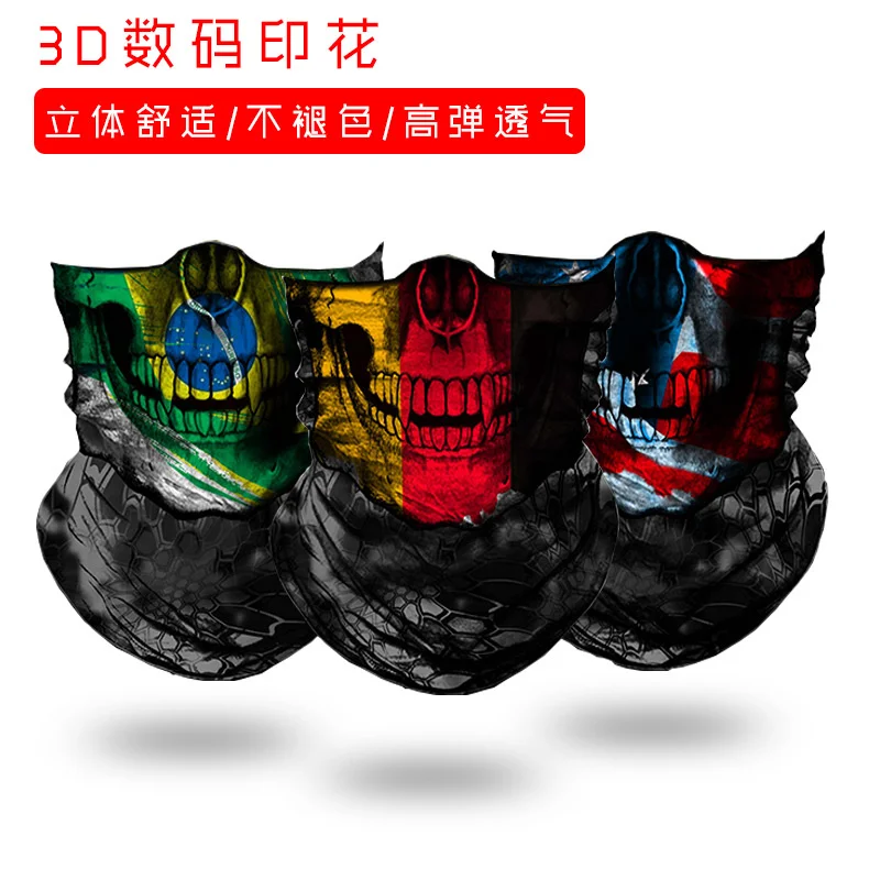 

Coolmax3d уличный головной платок с черепом волшебный шарф с цифровой печатью Солнцезащитная Спортивная маска головной убор для верховой езды