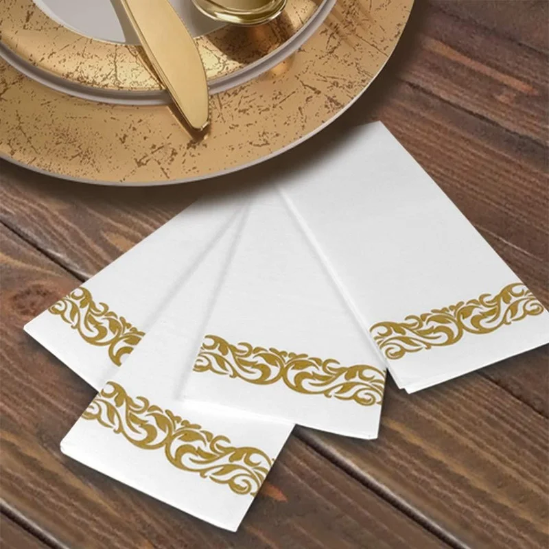 

50pcs Disposable Napkins Paper Wedding Party Birthday Towel Decorative Materials Art with Designs Aesthetic Serving Accessories