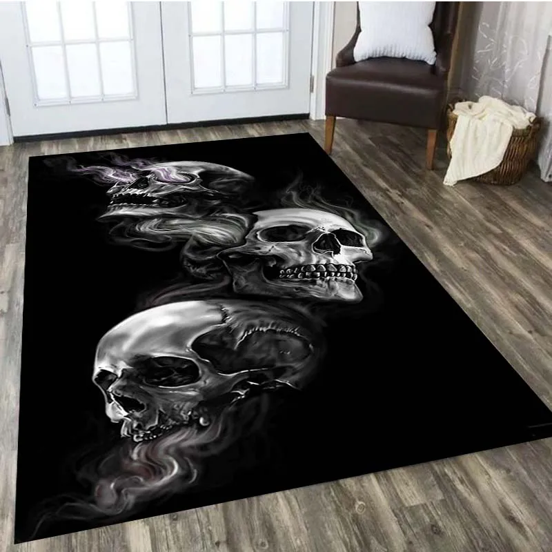 Skull Horror Series Carpet Living Room Home Decor Sofa Table Rug Anti Slip Chair Cushion Lounge Mat Picnic Kitchen Shower Room