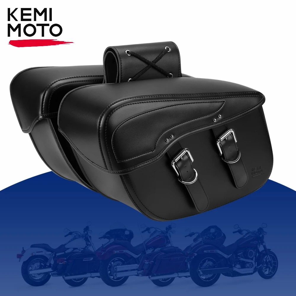 Motorcycle Saddlebag Waterproof Cruiser Leather Side Luggage Bag For Sportster For Honda shadow For Vulcan 2006 For Yamaha Vstar