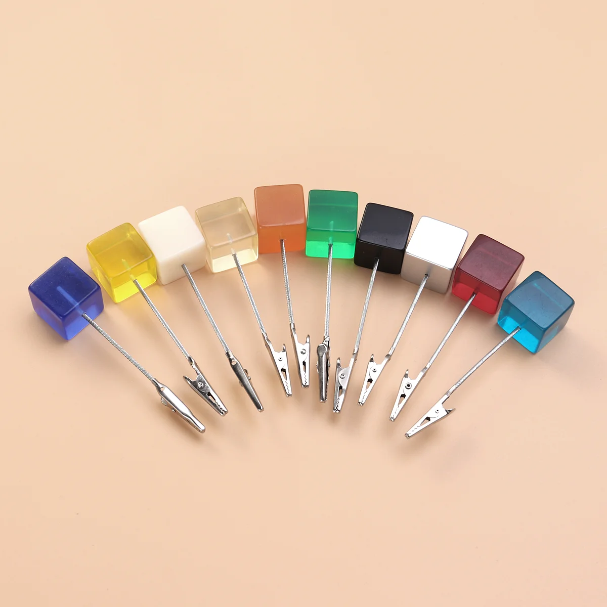 

10 Pcs Cube Resin Photo Clip Holder DIY Gift Wedding Office Table Desk Alligator The Folder Sub