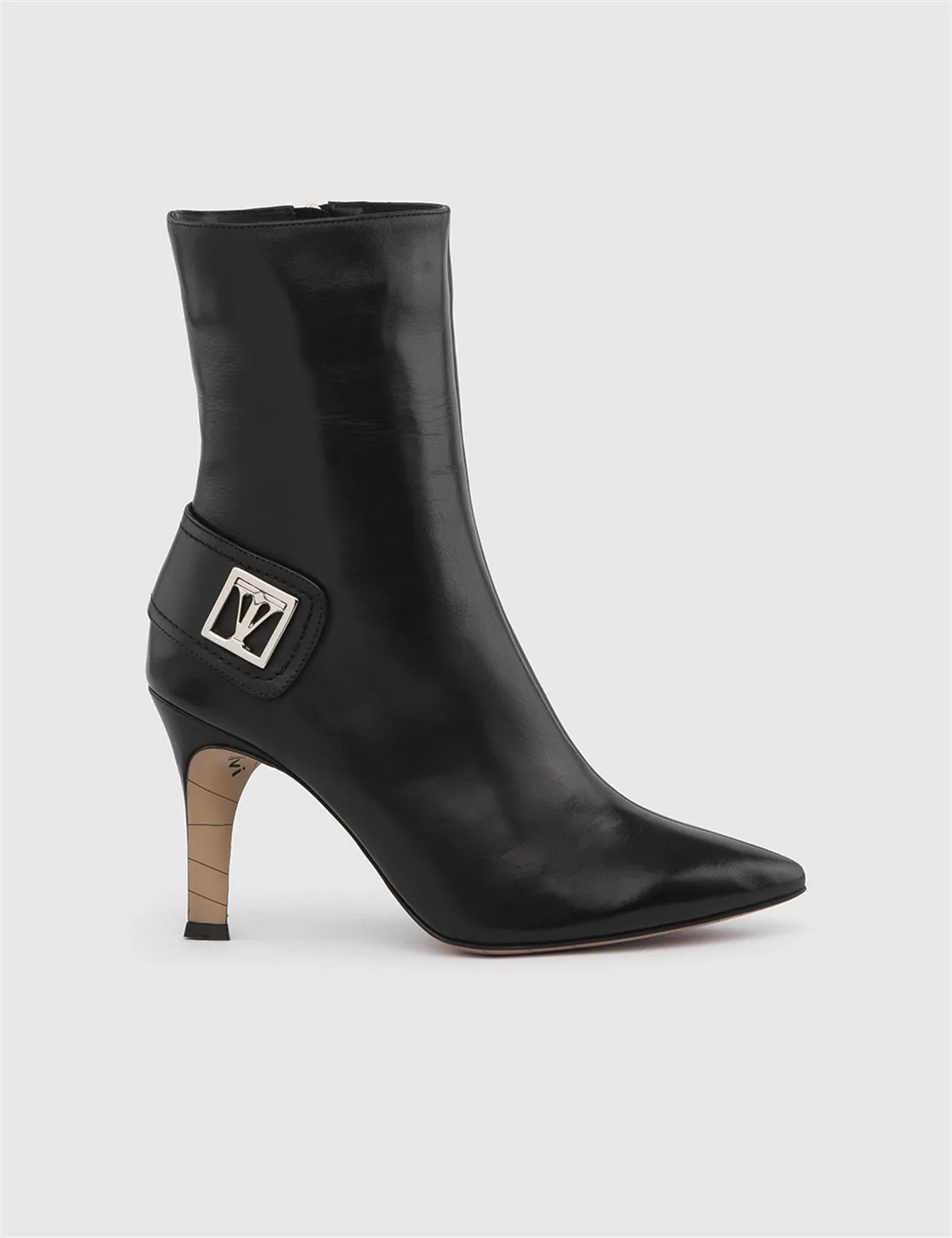 

ILVi-Genuine Leather Handmade Lofgren Black Leather Women's Heeled Boot Women's Shoes 2022 Fall/Winter