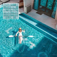 22 Pcs/Pack Modern Korean Fantasy Water Wave Green Mosaic Tiles Ceramic For Bathroom Floor Size 30x30cm Swimming Pool Anti-Skid