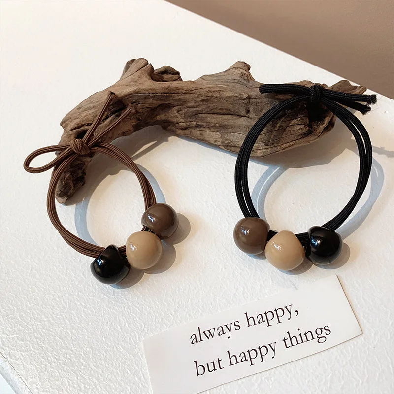 

Bead Head Rope Female Elegant Ponytail Hair Rope Mori Net Red Simple Temperament Tie Hair Rubber Band Hair Ring