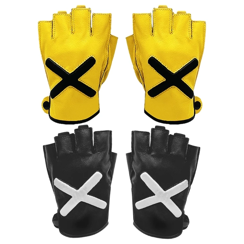 

Motorcycle Half Finger Gloves Sheepskin Gloves Driving Cycling Retro Fingerless Gloves Driver Gloves Driving Accessories H9EE