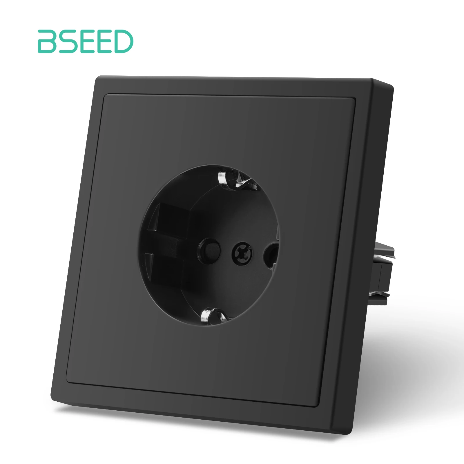 Фото BSEED Стандарт ЕС Одинарная настенная розетка Двойные электрические розетки Германия Россия Настенная розетка Белый Черный Пластиковый каркас 16А №2
