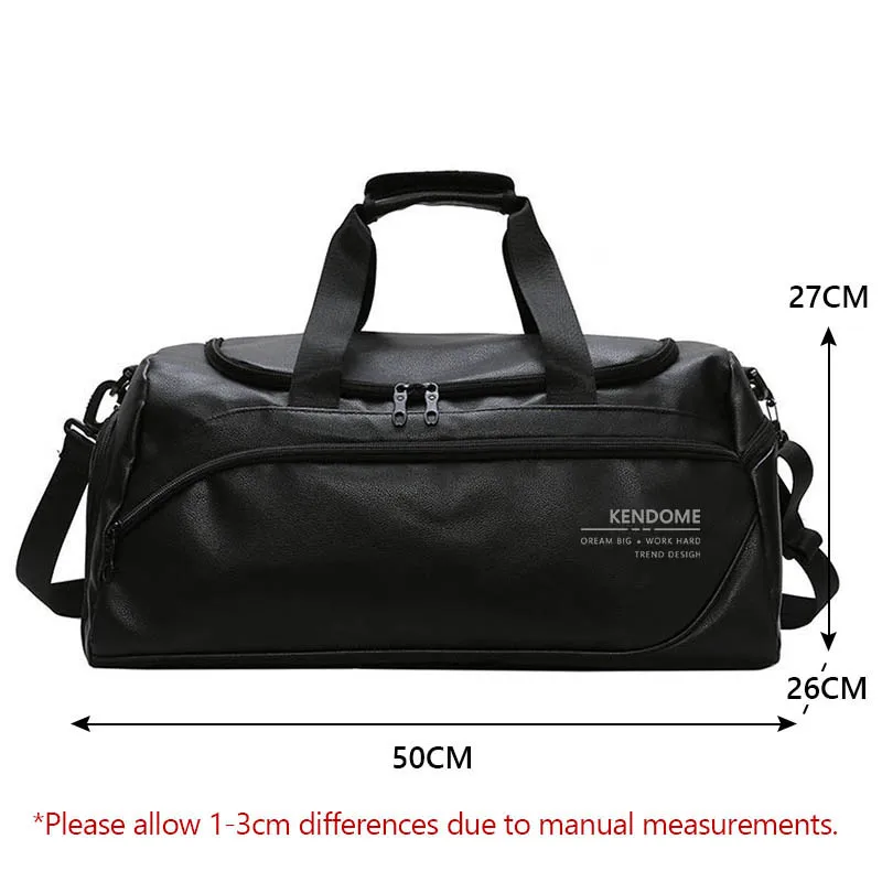 Pu Leather Large Capacity Gym Bag Men Sports Fitness Bags Multifunction Hand Travel Duffle Weekend Luggage Package XD30Y