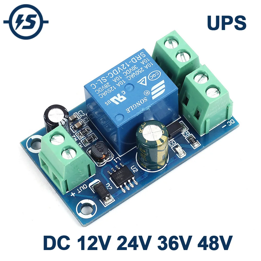 

UPS Emergency Cut-off Battery Power Supply Control Switching Board 12V to 48V 10A Power-OFF Protection Module Automatic Module