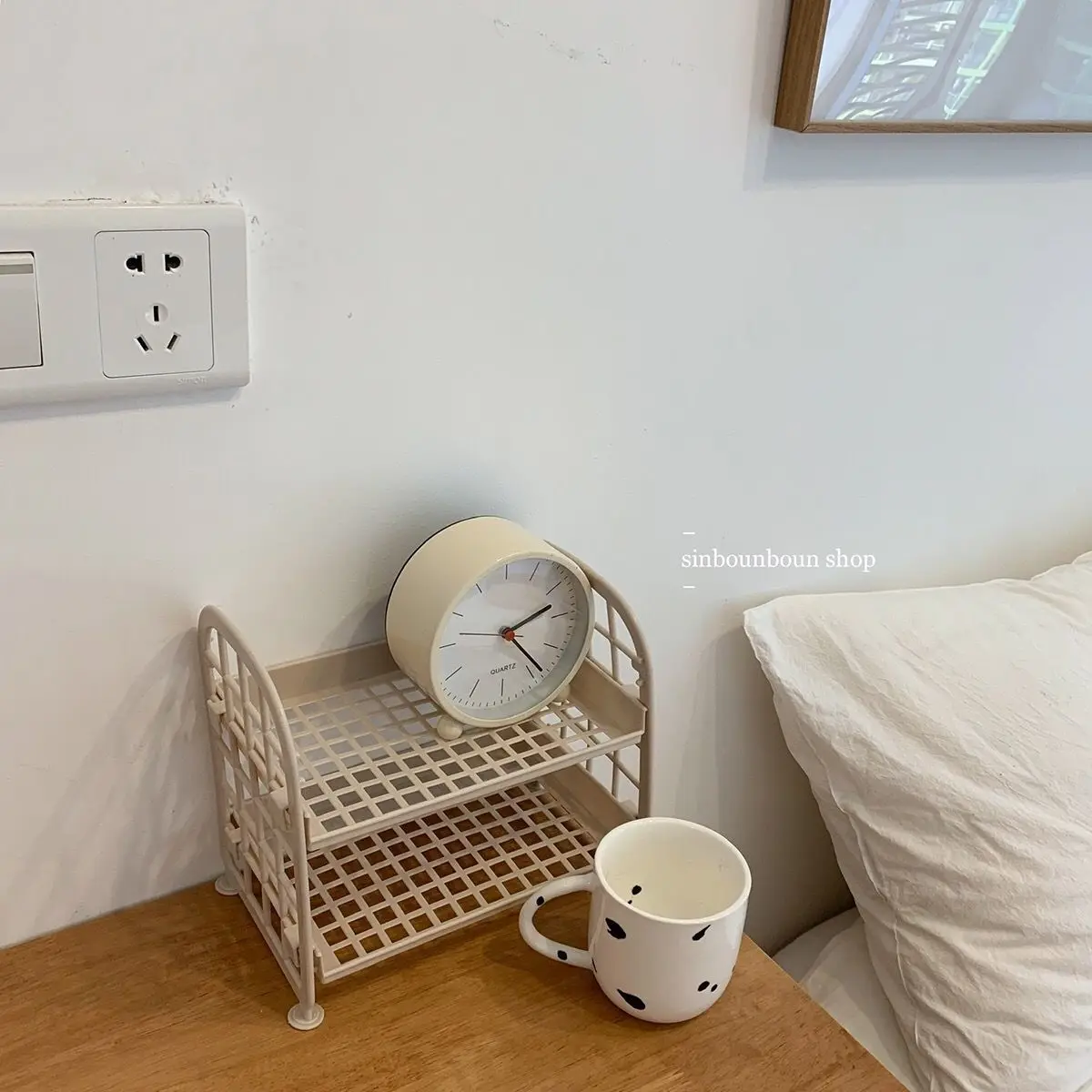 Kawaii Macaron Minimalist Desk Desktop Organizer Storage Rack Student Dormitory Folding Hollow Shelf Skin Care | Дом и сад