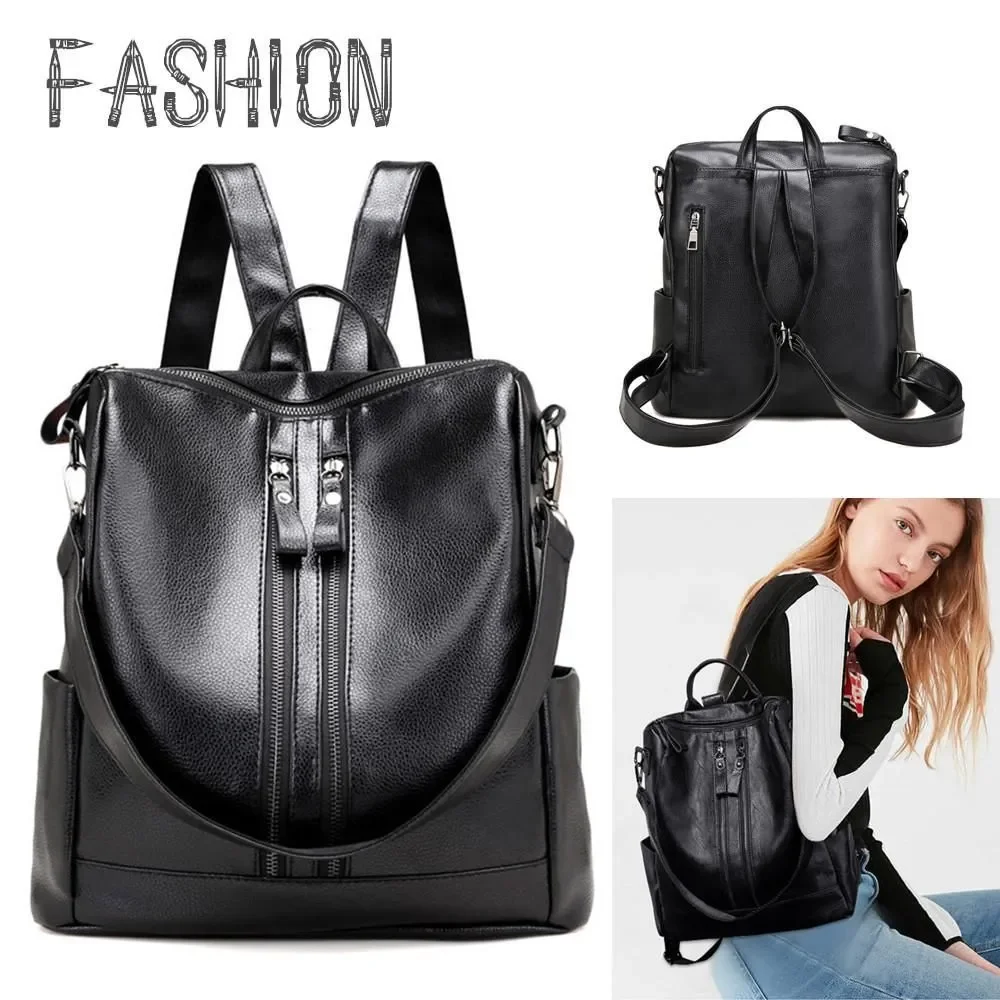 

Backpack Women New Korean Version of The Fashionable EasyTo Take Casual Soft Leather Anti-theft Large Capacity Shoulder Tide Bag