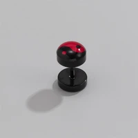 retro chinese style red color tai chi round shape stud earrings trend fashion mens simple design stud earrings gift jewelry