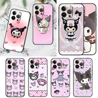 girl kuromi sanrio for apple iphone 13 12 11 pro max mini xs max x xr 6 7 8 plus 5s se2020 soft tpu black phone case cover capa
