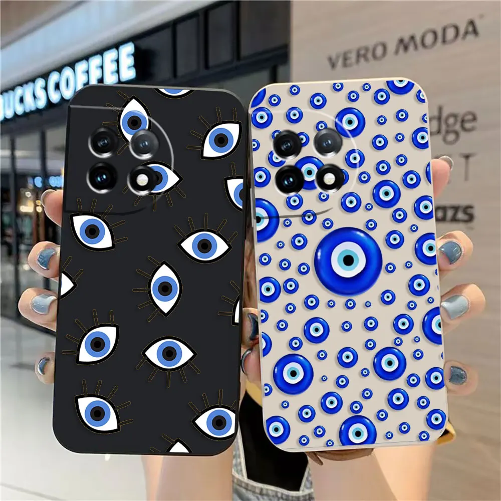 

Case For Oneplus 11 10 9 9R 8 8T 7 7T ACE 2 2V NORD CE 2 Lite Pro Simple Liquid Silicone Case Eye Of The Devil