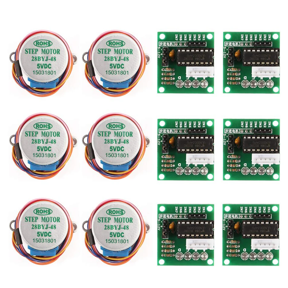 

Шаговый двигатель 28BYJ-48 ULN2003 5 В + плата драйвера ULN2003 для Arduino