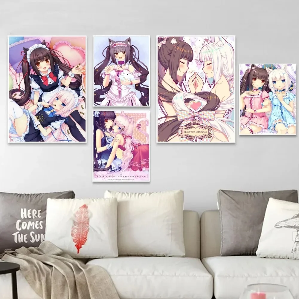 Nekopara GalGame аниме постер наклейка Kawaii HD произведение искусства для гостиной отеля