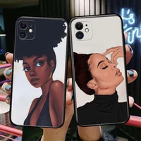 african black girl phone cases for iphone 13 pro max case 12 11 pro max 8 plus 7plus 6s xr x xs 6 mini se mobile cell