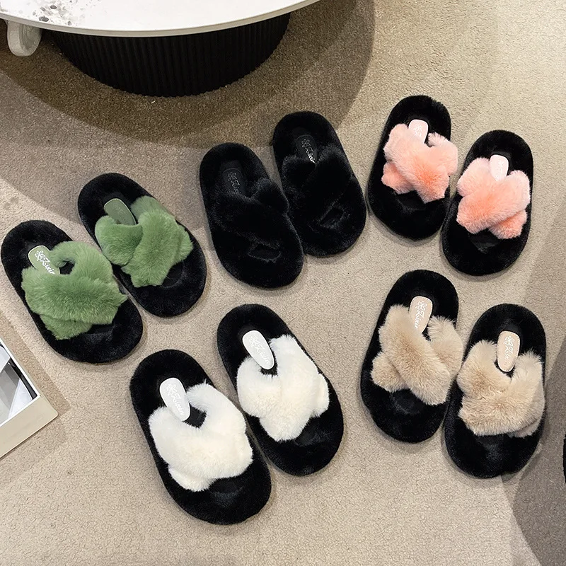 

2023 Autumn/Winter New Thick Bottom Plush Women's Slide Home Fur Slide.
