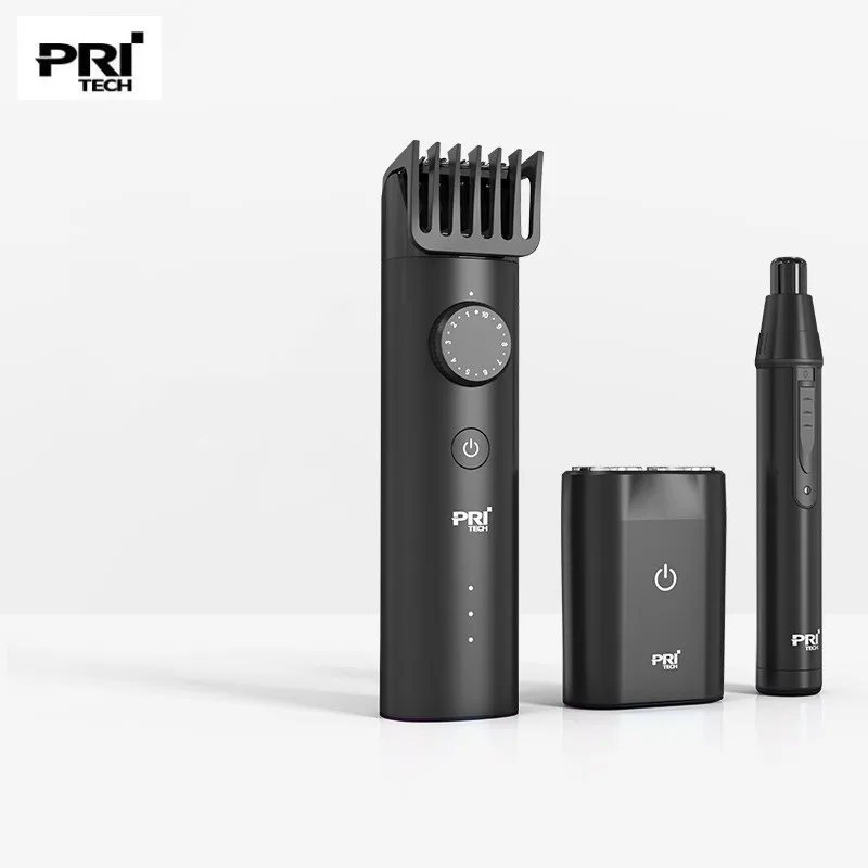 Pritrch Men's Travel Set Hair Clipper Men's Electric Shaver Nose Hair Trimmer Can Be Washed Portable Travel Multi -Use Set