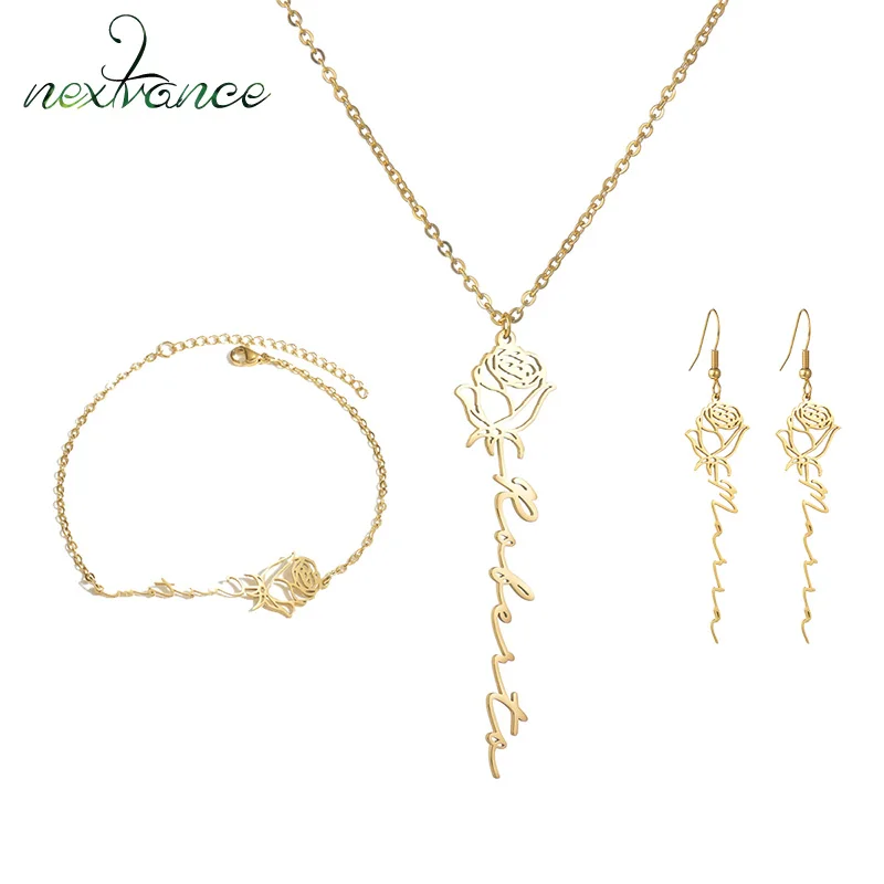 Nextvance индивидуальное ожерелье с цветком на день рождения браслет серьги