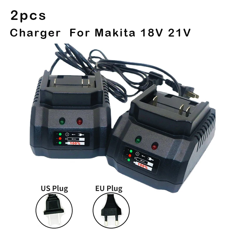 1/2pcs 18V 21V Battery Charger Suitable For Makita Tools EU/