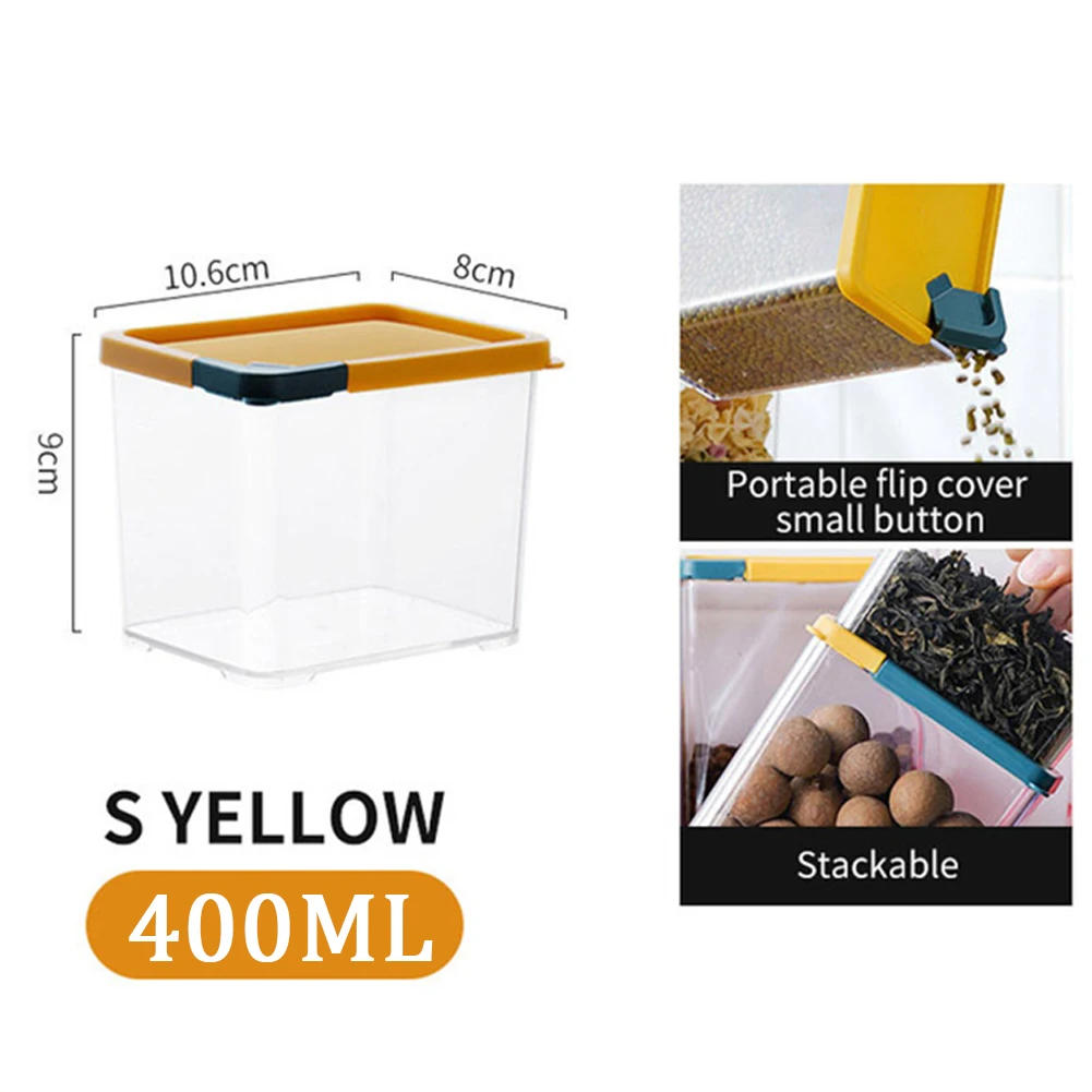 

Food Storage Tank Grain Dispenser Snack Nut Transparent Seal Organizer Container Kitchen Dining Bar Accessories