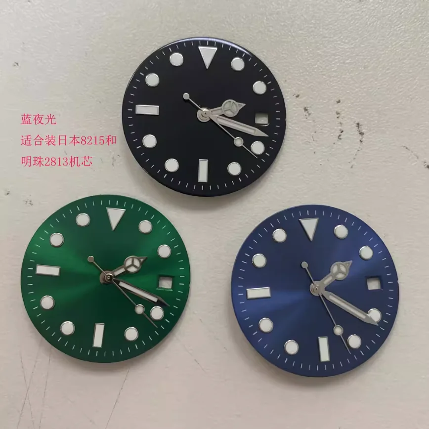 Watch Dial + Watch Hands 29mm Blue Black Green Dial Fits Movement 8215/8200/821A/2813 Watch Accessories