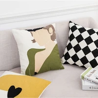 abstract embroidery cushion cover 45x45cm geometric pillow cover for sofa bed chair comfort cozy decoration home living room