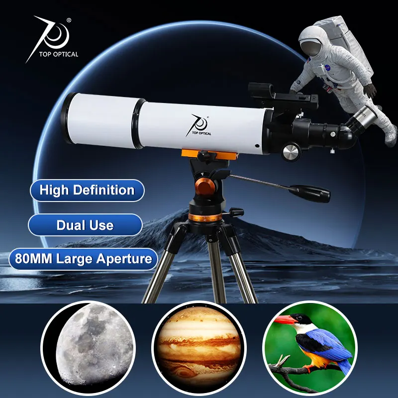 

TOPOPTICAL 80500 Astronomical Telescope Professional High Definition Refractor 80mm Monocular for Kids Adults Gifts Camping