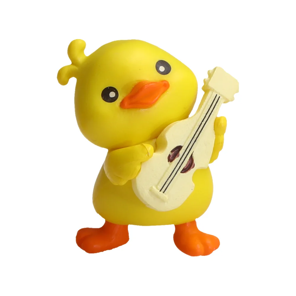 

6 Pieces PVC Little Yellow Duck Micro Landscape DIY Gardening Ornaments Umbrella Raincoat Cute Duck Plastic Crafts Desktop Decor