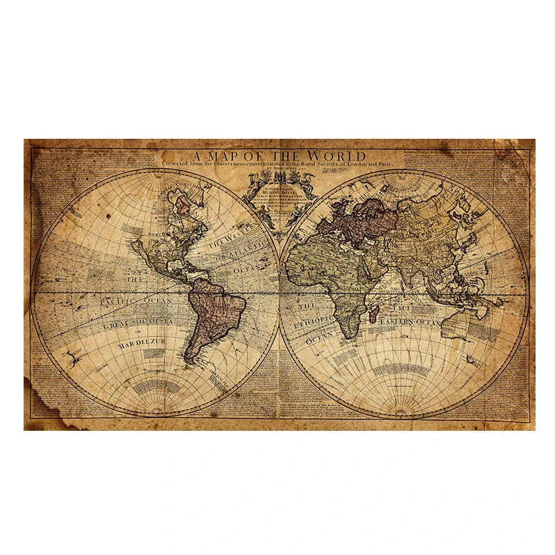 

Карта мира, печать на холсте, классический стиль